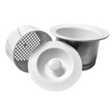 Opella 90099 Deep Basket Disposer Flange with Water Tight Lid - Frost White - 90099.71