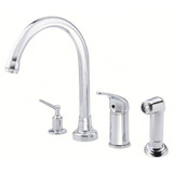 Gerber Melrose Single Handle High Rise Kitchen Faucet with Side Spray & Soap Dispenser - Chrome - D409112