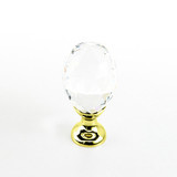 Schaub Fire Round Crystal Clear Door Knob 1-1/8" diam - Polished Brass - 70-CS-03