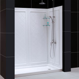 DreamLine  DL-6190R-01 SlimLine 32 in. by 60 in. Single Threshold Shower Base Right Hand Drain and QWALL-5 Shower Backwall Kit