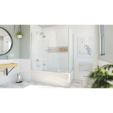 DreamLine  SHDR-3148586-RT-01 Aqua 56 to 60 in. W x 58 in. H Hinged Tub Door, Chrome Hardware