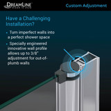 DreamLine  SHDR-3636580-EX-01 Aqua Fold 56 to 60 in. W x 58 in. H Hinged Tub Door, Chrome Hardware