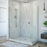 DreamLine  SHDR-3234342-01 Linea Frameless Shower Door. Two Glass Panels: 34 in. x 72 in. Chrome Finish