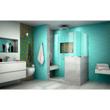 DreamLine  SHEN-2424243630-01 Unidoor Plus 48 in. W x 30.375 in. D x 72 in. H Hinged Shower Enclosure in Chrome Finish