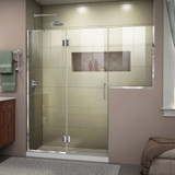 DreamLine  D3242434L-01 Unidoor-X 72 - 72 1/2 in. W x 72 in. H Hinged Shower Door in Chrome Finish; Left-wall Bracket