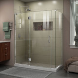 DreamLine  E32906530L-01 Unidoor-X 59.5 in. W x 30.375 in. D x 72 in. H Hinged Shower Enclosure in Chrome Finish; Left-wall Bracket