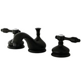 Kingston Brass Two Handle Widespread Lavatory Faucet With Brass Pop-Up Drain - Oil Rubbed Bronze - KS1165TAL