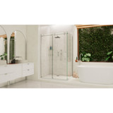 DreamLine  SHEN-6434480-07 Enigma Air 48-3/8 in. W x 34-3/4 in. D Frameless Shower Enclosure in Brushed Stainless Steel