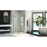 DreamLine  SHEN-2640400-01 Prism Plus 40 in. W x 40 in. D Frameless Shower Enclosure in Chrome Finish