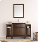 Fresca FVN21-123012AC Cambridge 54" Antique Coffee Traditional Bathroom Vanity w/ Mirror