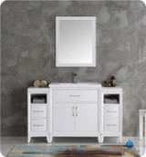 Fresca FVN21-123012WH Cambridge 54" White Traditional Bathroom Vanity w/ Mirror