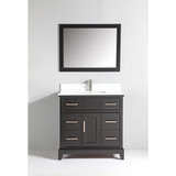 Vanity Art VA1036E 36 Inch Vanity Cabinet with Engineered Marble Vanity Top & Mirror - Espresso