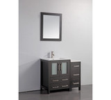 Vanity Art 36 Inch Vanity Cabinet with Ceramic Sink & Mirror - Espresso - VA3024-36E