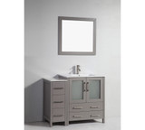 Vanity Art 42 Inch Vanity Cabinet with Ceramic Sink & Mirror - Grey - VA3030-42G