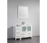 Vanity Art 42 Inch Vanity Cabinet with Ceramic Sink & Mirror - White - VA3030-42W