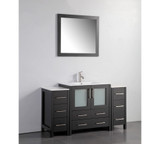 Vanity Art 54 Inch Vanity Cabinet with Ceramic Sink & Mirror - Espresso - VA3030-54E