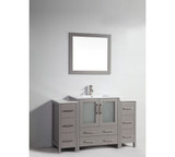 Vanity Art 54 Inch Vanity Cabinet with Ceramic Sink & Mirror - Grey - VA3030-54G