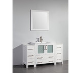 Vanity Art VA3030-54W 54 Inch Vanity Cabinet with Ceramic Sink & Mirror - White