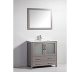 Vanity Art 36 Inch Vanity Cabinet with Integrated Ceramic Sink & Mirror - Grey - VA3036G