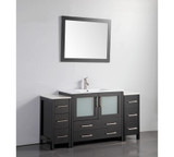 Vanity Art VA3036-60E 60 Inch Vanity Cabinet with Ceramic Sink & Mirror - Espresso