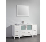 Vanity Art 60 Inch Vanity Cabinet with Ceramic Sink & Mirror - White - VA3036-60W