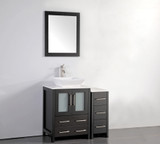 Vanity Art 36 Inch Vanity Cabinet with Ceramic Vessel Sink & Mirror - Espresso - VA3124-36E