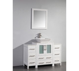 Vanity Art 48 Inch Vanity Cabinet with Ceramic Sink & Mirror - White - VA3124-48W
