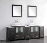 Vanity Art 84 Inch Double Sink Vanity Cabinet with Ceramic Vessel Sink & Mirror - Espresso - VA3124-84E