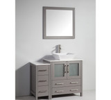 Vanity Art 42 Inch Vanity Cabinet with Ceramic Vessel Sink & Mirror - Grey - VA3130-42G