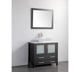 Vanity Art 36 Inch Vanity Cabinet with Ceramic Vessel Sink & Mirror - Espresso - VA3136E