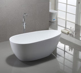 Vanity Art 59" Freestanding Acrylic Soaking Bathtub - White/Polished Chrome Trim - VA6515-S-PC