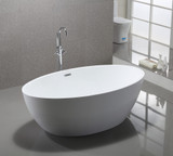 Vanity Art VA6834-L-PC 69" Freestanding Acrylic Soaking Bathtub - White/Polished Chrome Trim