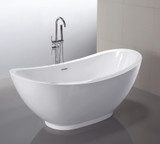 Vanity Art VA6516 69" Freestanding Acrylic Soaking Bathtub - White