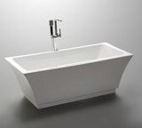 Vanity Art VA6817-L-PC 66.5" Freestanding Acrylic Soaking Bathtub - White/Polished Chrome Trim