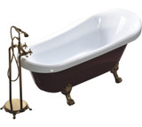 Vanity Art VA6311-RL 67" Freestanding Acrylic Soaking Bathtub - White