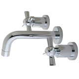 Kingston Brass Two Handle Two Handle Wall Mount Lavatory Vessel Sink Faucet - Polished Chrome - KS8121ZX