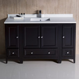 Fresca FCB20-123012ES-CWH-U Oxford 54" Espresso Traditional Bathroom Cabinets w/ Top & Sink