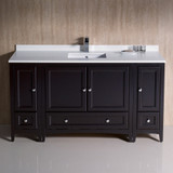 Fresca FCB20-123612ES-CWH-U Oxford 60" Espresso Traditional Bathroom Cabinets w/ Top & Sink