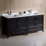 Fresca  FCB20-3636ES-CWH-U Oxford 72" Espresso Traditional Double Sink Bathroom Cabinets w/ Top & Sinks