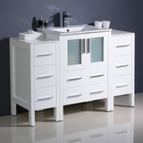 Fresca FCB62-122412WH-I Fresca Torino 48" White Modern Bathroom Cabinets w/ Integrated Sink
