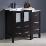 Fresca  FCB62-2412ES-I Fresca Torino 36" Espresso Modern Bathroom Cabinets w/ Integrated Sink