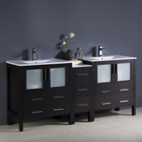 Fresca  FCB62-301230ES-I Fresca Torino 72" Espresso Modern Double Sink Bathroom Cabinets w/ Integrated Sinks