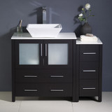 Fresca FCB62-3012ES-CWH-V Fresca Torino 42" Espresso Modern Bathroom Cabinets w/ Top & Vessel Sink