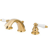 Kingston Brass Two Handle 8" to 16" Widespread Lavatory Faucet with Pop-Up Drain Drain - Polished Brass KB972B