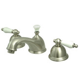 Kingston Brass Two Handle 8" to 16" Widespread Lavatory Faucet with Brass Pop-Up Drain - Brushed Nickel KS3968PL