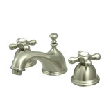 Kingston Brass Two Handle 8" to 16" Widespread Lavatory Faucet with Brass Pop-Up Drain - Brushed Nickel KS3968AX
