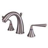 Kingston Brass Two Handle 8" to 16" Widespread Lavatory Faucet with Brass Pop-Up Drain - Brushed Nickel KS2978ZL