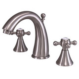 Kingston Brass Two Handle 8" to 16" Widespread Lavatory Faucet with Brass Pop-Up Drain - Brushed Nickel KS2978BX