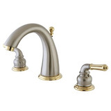 Kingston Brass Two Handle 8" to 16" Widespread Lavatory Faucet with Brass Pop-Up Drain - Brushed Nickel/Polished Brass KS2969