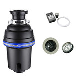 Mountain Plumbing MTSINK1-PN  Perfect Grind Waste Disposer Continuous Feed 3-Bolt Mount 3/4 HP with Air Switch & Stopper / Strainer- Polished Nickel